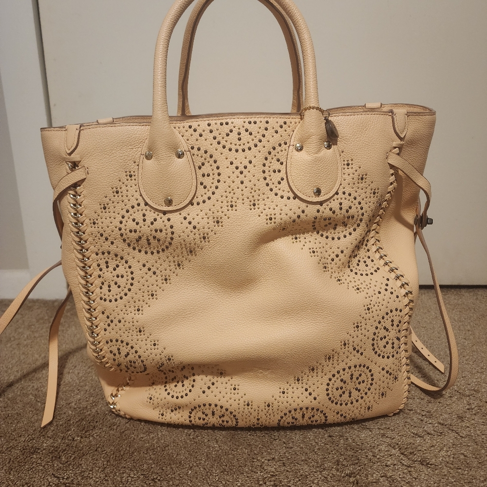 Limited Edition- Coach Tatum Studded Tall Tote in Whiplash Leather
